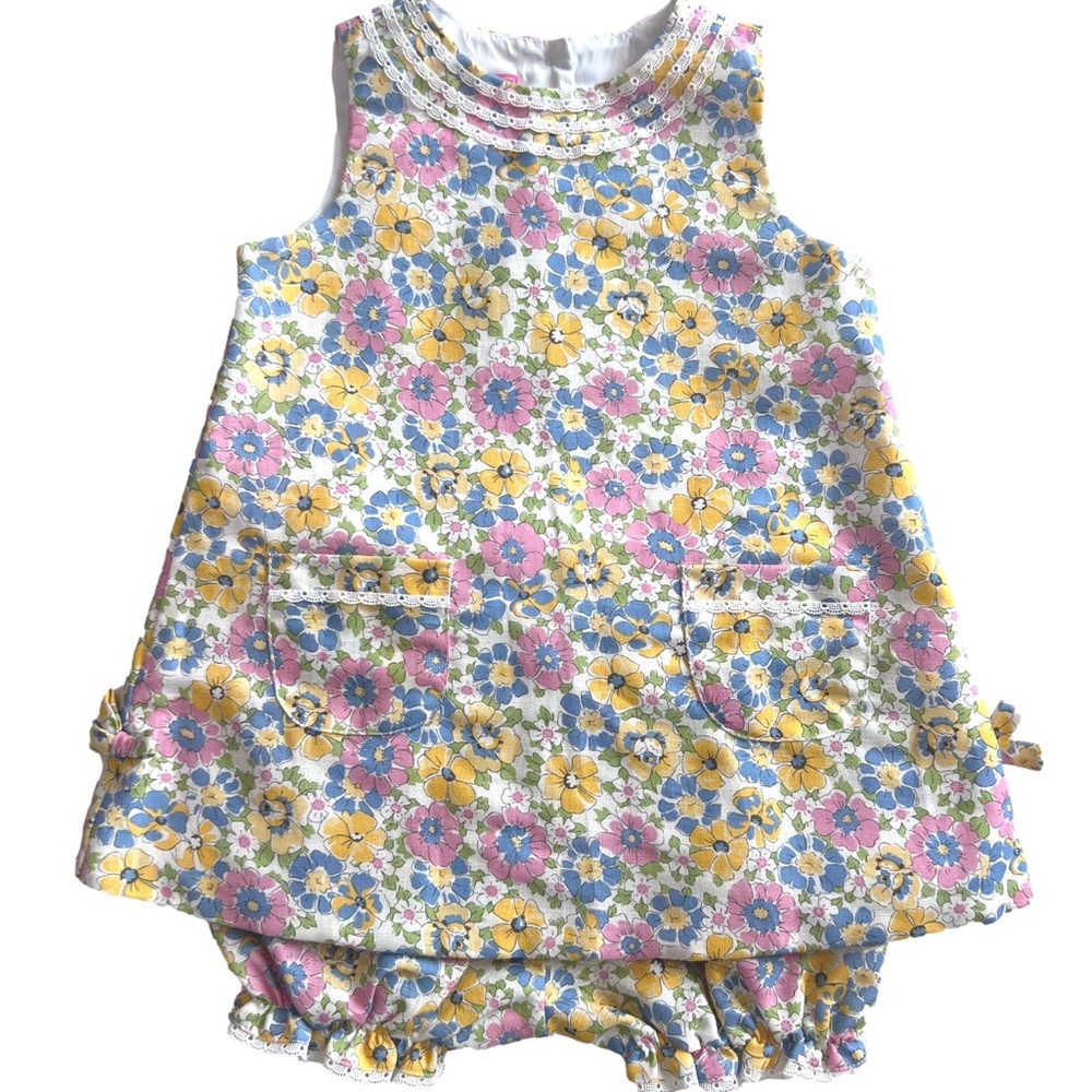 Pink & Yellow Floral Liberty Print Bloomer Set